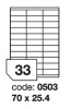 Samolep.etikety 70x25,4mm bl matn 33 ks/ A4