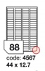 Samolep.etikety 44x12,7mm bl matn 88 ks/ A4