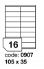 Samolep.etikety nepermanent 105x35mm bl matn 16 ks/ A4